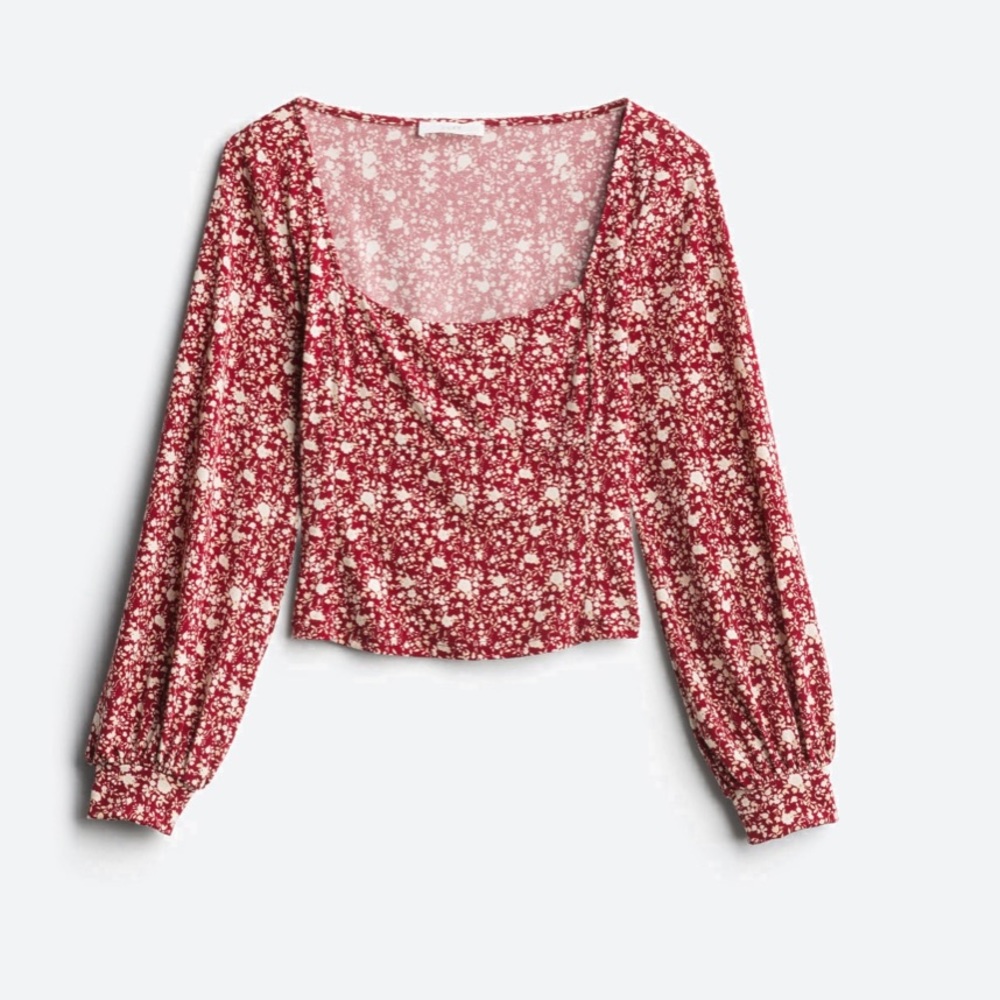 Naomi Square Neck Cropped Knit Top